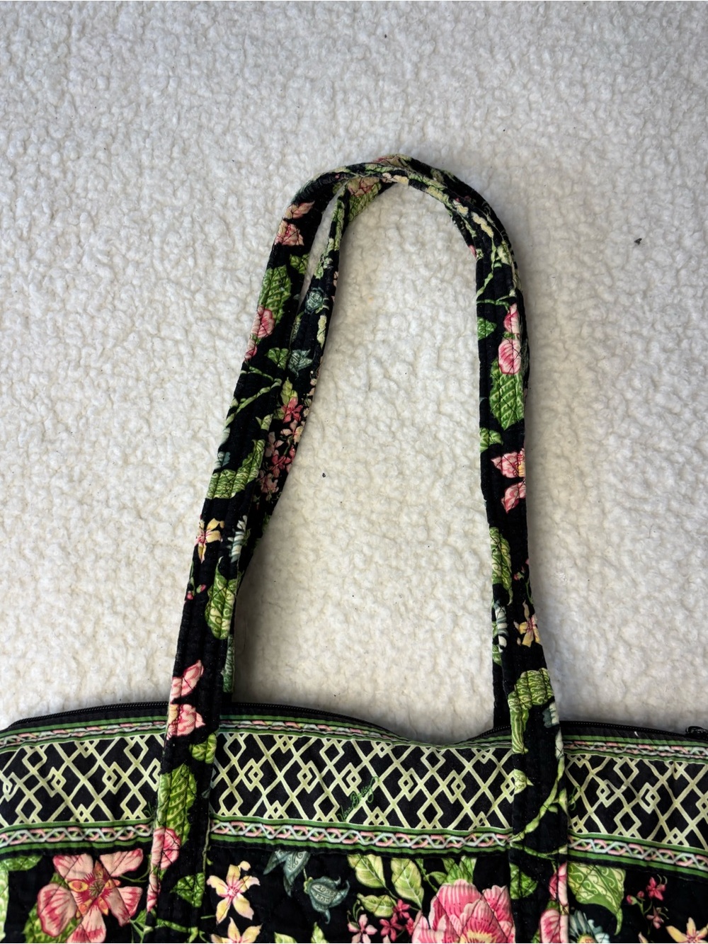 Vera Bradley Green Botanica Vintage Quilted Shoulder Tote Bag - Picture 6 of 14